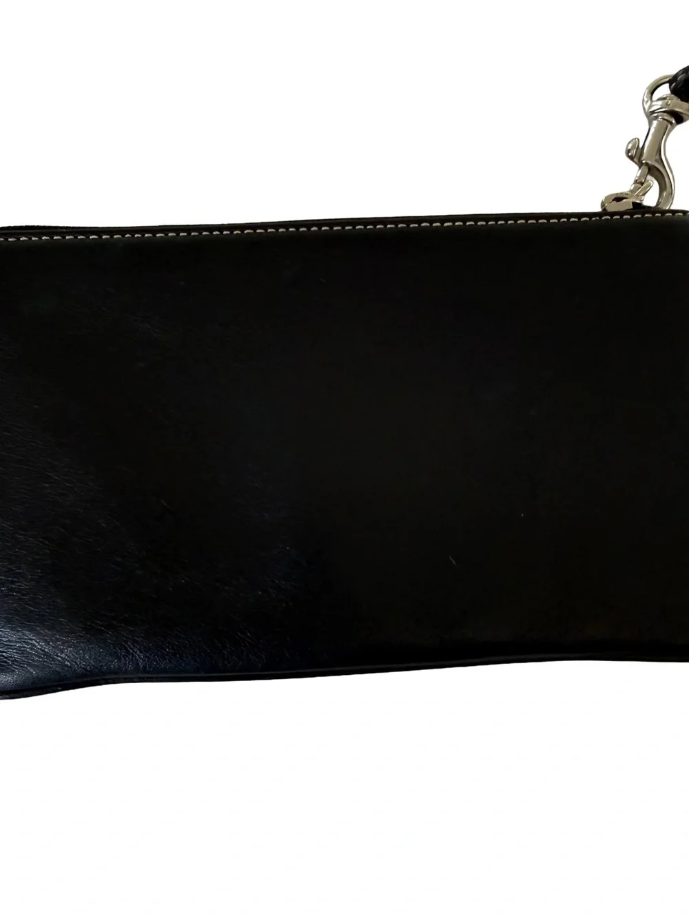 Vtg Coach Bleecker Black Leather Clutch Wristlet Wallet Silver Hdwr. Pristine!!